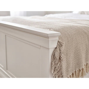 Julian Bowen Clermont Surf White Wooden Bed Frame with Solid Pine Slats - Sleek Furniture