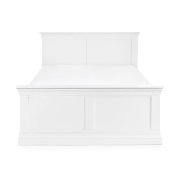 Julian Bowen Clermont Surf White Wooden Bed Frame with Solid Pine Slats - Sleek Furniture