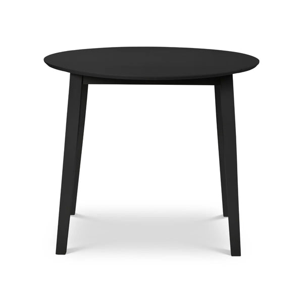 Julian Bowen Coast Black Double Drop Leaf Round Dining Table – Space Saving Folding Kitchen & Dining Table, 90cm - Sleek Furniture
