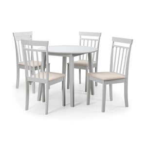 Julian Bowen Coast Grey Drop Leaf Round Dining Table – Space Saving Folding Dining Table for Small Kitchens & Dining Rooms - Sleek Furniture