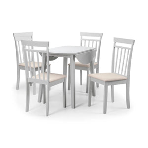 Julian Bowen Coast Grey Drop Leaf Round Dining Table – Space Saving Folding Dining Table for Small Kitchens & Dining Rooms - Sleek Furniture