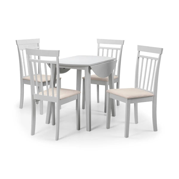Julian Bowen Coast Grey Drop Leaf Round Dining Table – Space Saving Folding Dining Table for Small Kitchens & Dining Rooms - Sleek Furniture