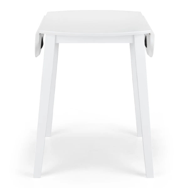 Julian Bowen Coast White Drop Leaf Round Dining Table – Space Saving Folding Wooden Table with White Lacquer Finish for Kitchens, Dining Rooms & Small Spaces - Sleek Furniture
