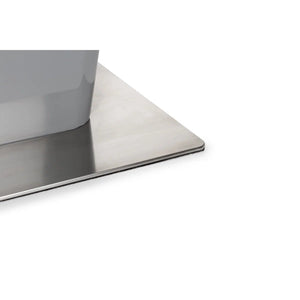 Julian Bowen Como Grey High Gloss Extending Dining Table with Chrome Pedestal Base (160-200cm) - Sleek Furniture