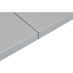 Julian Bowen Como Grey High Gloss Extending Dining Table with Chrome Pedestal Base (160-200cm) - Sleek Furniture