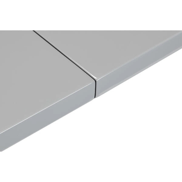 Julian Bowen Como Grey High Gloss Extending Dining Table with Chrome Pedestal Base (160-200cm) - Sleek Furniture