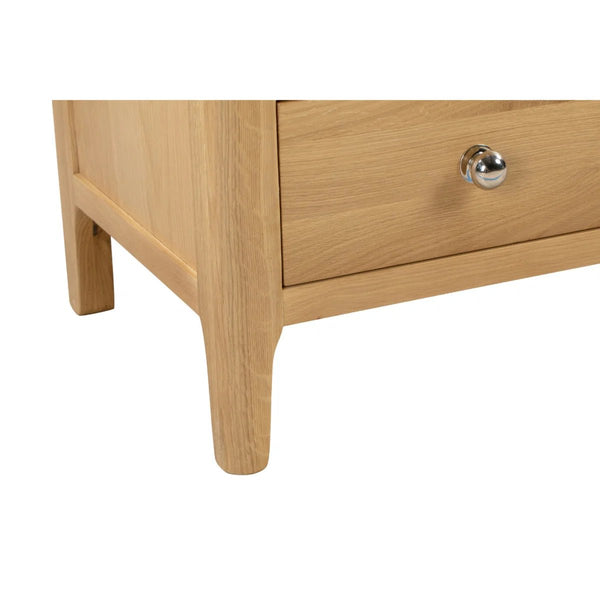 Julian Bowen Cotswold 4+2 Drawer Chest - Solid Oak & Oak Veneers Bedroom Storage Cabinet with 6 Spacious Drawers, Silver Knobs, Traditional Wooden Chest of Drawers - Sleek Furniture