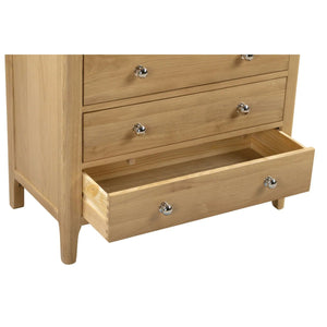 Julian Bowen Cotswold 4+2 Drawer Chest - Solid Oak & Oak Veneers Bedroom Storage Cabinet with 6 Spacious Drawers, Silver Knobs, Traditional Wooden Chest of Drawers - Sleek Furniture