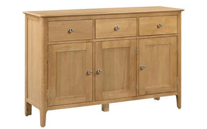 Julian Bowen Cotswold Oak Sideboard with 3 Drawers & 3 Doors – Solid Oak & Oak Veneers Storage Cabinet - Sleek Furniture