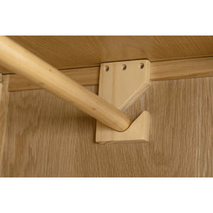 Julian Bowen Cotswold Solid Oak 2 Door 1 Drawer Wooden Wardrobe with Hanging Rail for Bedroom Storage - Sleek Furniture