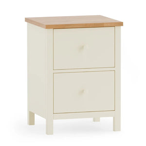 Julian Bowen Coxmoor 2 Drawer Bedside Table in Oak – Solid Wood Bedroom Nightstand with Spacious Storage - Sleek Furniture