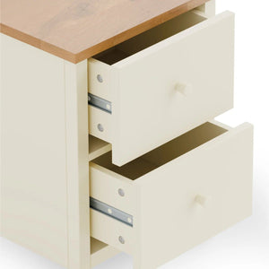 Julian Bowen Coxmoor 2 Drawer Bedside Table in Oak – Solid Wood Bedroom Nightstand with Spacious Storage - Sleek Furniture