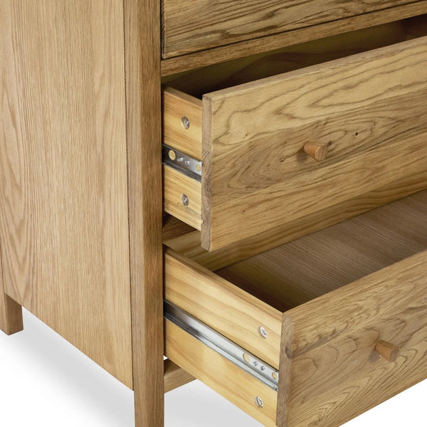 Julian Bowen Coxmoor 3 Drawer Chest – Oak & Ivory Oak Wooden Bedroom Storage Chest with Spacious Drawers - Sleek Furniture