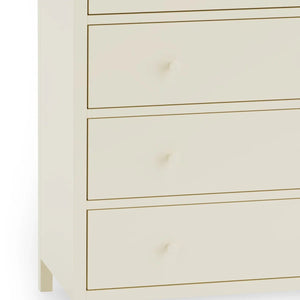 Julian Bowen Coxmoor 5 Drawer Wide Chest – Oak & Ivory/Oak Finish Bedroom Storage Chest with Spacious Drawers - Sleek Furniture
