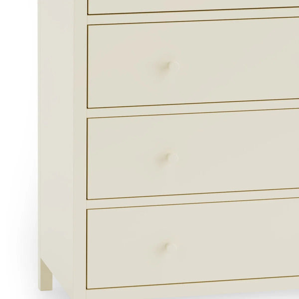 Julian Bowen Coxmoor 5 Drawer Wide Chest – Oak & Ivory/Oak Finish Bedroom Storage Chest with Spacious Drawers - Sleek Furniture