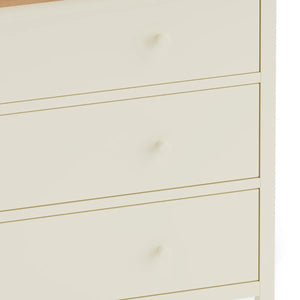 Julian Bowen Coxmoor 6 Drawer Chest – Oak Finish / Oak & Ivory Finish Bedroom Storage Unit - Sleek Furniture