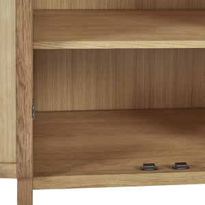 Julian Bowen Coxmoor Oak Wooden 2 Door Wardrobe with Hanging Rail and Top Storage Shelf - Sleek Furniture