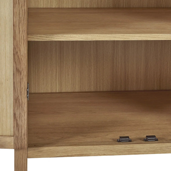 Julian Bowen Coxmoor Oak Wooden 2 Door Wardrobe with Hanging Rail and Top Storage Shelf - Sleek Furniture