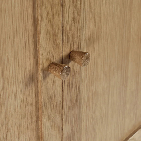 Julian Bowen Coxmoor Oak Wooden 2 Door Wardrobe with Hanging Rail and Top Storage Shelf - Sleek Furniture