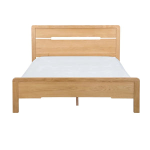 Julian Bowen Curve Solid White Oak Wooden Bed Frame with Curved Headboard – Double & King Size - Sleek Furniture