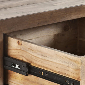 Julian Bowen Heritage 3+2 Drawer Chest – Reclaimed Wood Bedroom Storage Chest with Distressed Rustic Finish & Industrial Metal Handles - Sleek Furniture