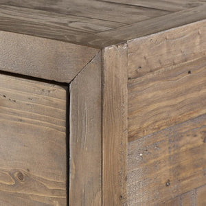 Julian Bowen Heritage 3+2 Drawer Chest – Reclaimed Wood Bedroom Storage Chest with Distressed Rustic Finish & Industrial Metal Handles - Sleek Furniture