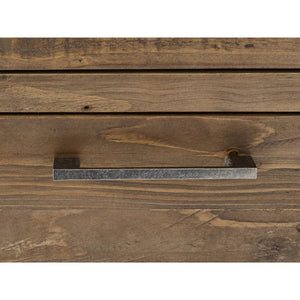 Julian Bowen Heritage 6 Drawer Wide Chest – Reclaimed Wood Rustic Industrial Storage Chest with 6 Spacious Drawers - Sleek Furniture
