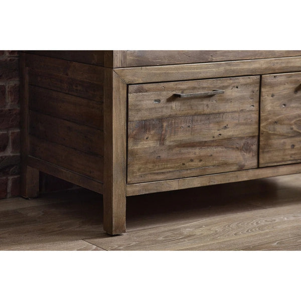 Julian Bowen Heritage Reclaimed Wood 2 Door 1 Drawer Wardrobe with Industrial Metal Handles - Sleek Furniture
