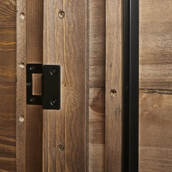 Julian Bowen Heritage Reclaimed Wood 2 Door 1 Drawer Wardrobe with Industrial Metal Handles - Sleek Furniture
