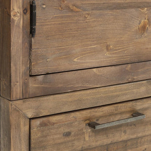 Julian Bowen Heritage Reclaimed Wood 2 Door 1 Drawer Wardrobe with Industrial Metal Handles - Sleek Furniture