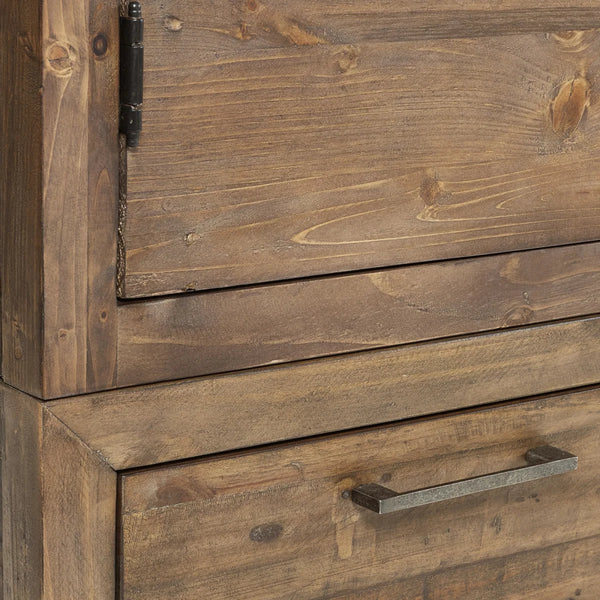 Julian Bowen Heritage Reclaimed Wood 2 Door 1 Drawer Wardrobe with Industrial Metal Handles - Sleek Furniture