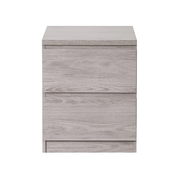 Julian Bowen Jupiter 2 Drawer Bedside Table – Modern Grey Oak Effect Nightstand with Spacious Storage for Bedroom - Sleek Furniture