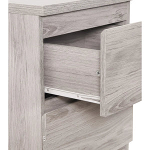 Julian Bowen Jupiter 2 Drawer Bedside Table – Modern Grey Oak Effect Nightstand with Spacious Storage for Bedroom - Sleek Furniture