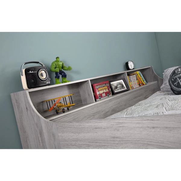Julian Bowen Jupiter Mid Sleeper Bed with Pull-Out Desk, Storage Drawers, Shelving & Bookcase – White, Grey Oak or Anthracite – UK Single (90 x 190cm) - Sleek Furniture