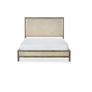 Julian Bowen Lucie Upholstered Double Bed Frame in Ivory with High Panel Headboard - Sleek Furniture
