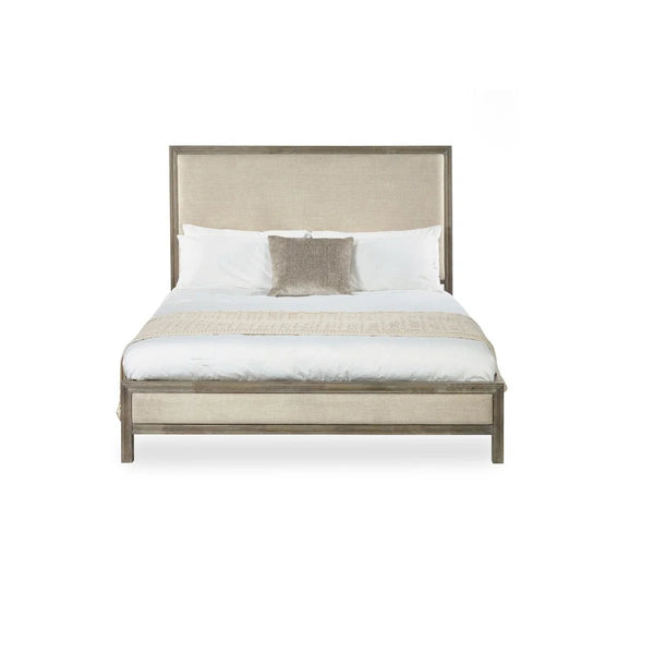 Julian Bowen Lucie Upholstered Double Bed Frame in Ivory with High Panel Headboard - Sleek Furniture