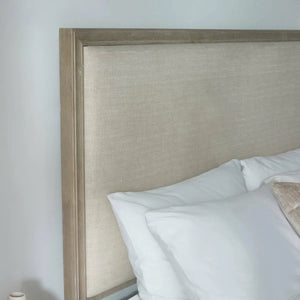 Julian Bowen Lucie Upholstered Double Bed Frame in Ivory with High Panel Headboard - Sleek Furniture