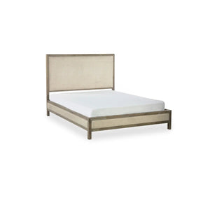 Julian Bowen Lucie Upholstered Double Bed Frame in Ivory with High Panel Headboard - Sleek Furniture