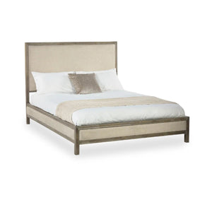 Julian Bowen Lucie Upholstered Double Bed Frame in Ivory with High Panel Headboard - Sleek Furniture