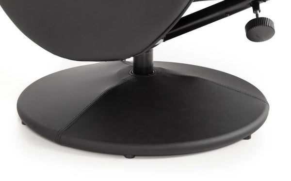 Julian Bowen Lugano Recliner Chair & Footstool with Covered Swivel Base – Black Faux Leather - Sleek Furniture