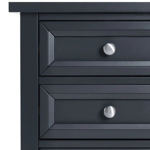 Julian Bowen Maine 3 Drawer Bedside Table – New England Style Nightstand with 3 Storage Drawers, Available in Anthracite, Surf White & Dove Grey - Sleek Furniture