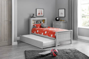 Julian Bowen Maine 90cm Single Underbed in Dove Grey Lacquer – Space-Saving Pull-Out Guest Bed - Sleek Furniture