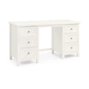Julian Bowen Maine Dressing Table with 6 Drawers – Dove Grey New England Style Wooden Vanity Desk - Sleek Furniture