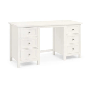 Julian Bowen Maine Dressing Table with 6 Drawers – Dove Grey New England Style Wooden Vanity Desk - Sleek Furniture