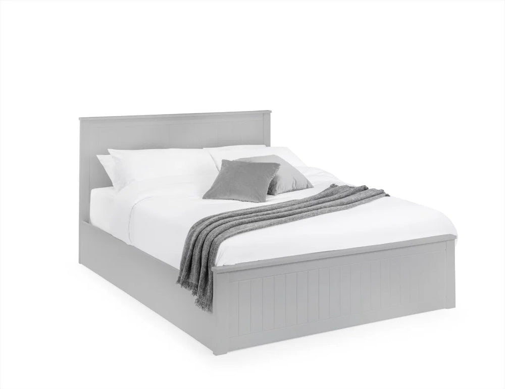 Julian Bowen Maine Ottoman Bed Frame in Dove Grey – New England Style Wooden Bed with Lift-Up Storage - Sleek Furniture