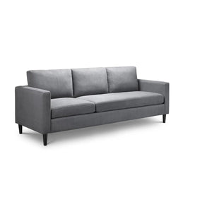 Julian Bowen Marant Modular Corner Sofa in Forge Grey Linen Fabric with Reversible Chaise & Ottoman - Sleek Furniture
