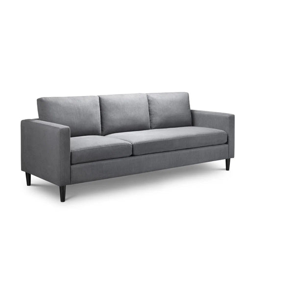 Julian Bowen Marant Modular Corner Sofa in Forge Grey Linen Fabric with Reversible Chaise & Ottoman - Sleek Furniture