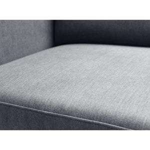 Julian Bowen Marant Modular Corner Sofa in Forge Grey Linen Fabric with Reversible Chaise & Ottoman - Sleek Furniture