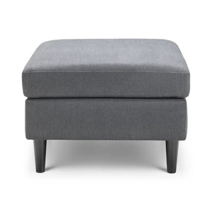 Julian Bowen Marant Modular Corner Sofa in Forge Grey Linen Fabric with Reversible Chaise & Ottoman - Sleek Furniture