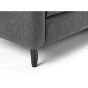 Julian Bowen Marant Modular Corner Sofa in Forge Grey Linen Fabric with Reversible Chaise & Ottoman - Sleek Furniture